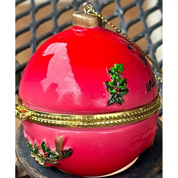 Collections Etc. Holiday Sentiment Trinket Red Ornament Daughter Theme 2.5" - Picture 6 of 14